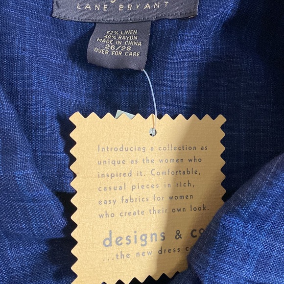 Designs & Co. Lane Bryant New with Tags Dark Blue, Linen/Rayon Jacket Size 26/28 - Picture 4 of 7